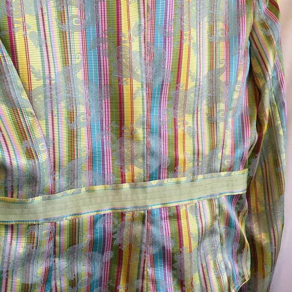 Cynthia Steffe Ladies Blazer Candystripe/Paisley Sz XL Jewelled Brooch Closure - Picture 4 of 8